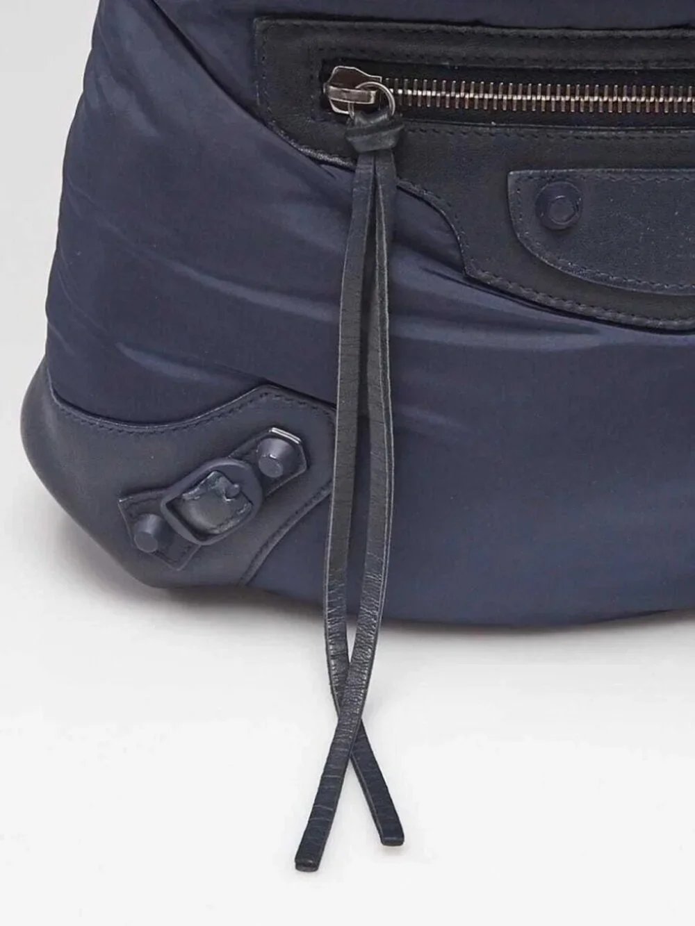 Balenciaga Navy Blue Nylon/Leather Classic Traveller Backpack Bag